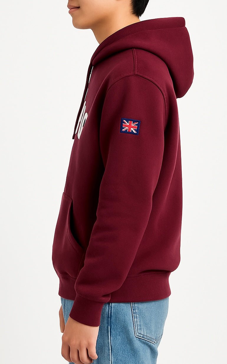 London England Embroidery Hoody Unisex Wine - LHWSLondon England Embroidery Hoody Unisex Wine