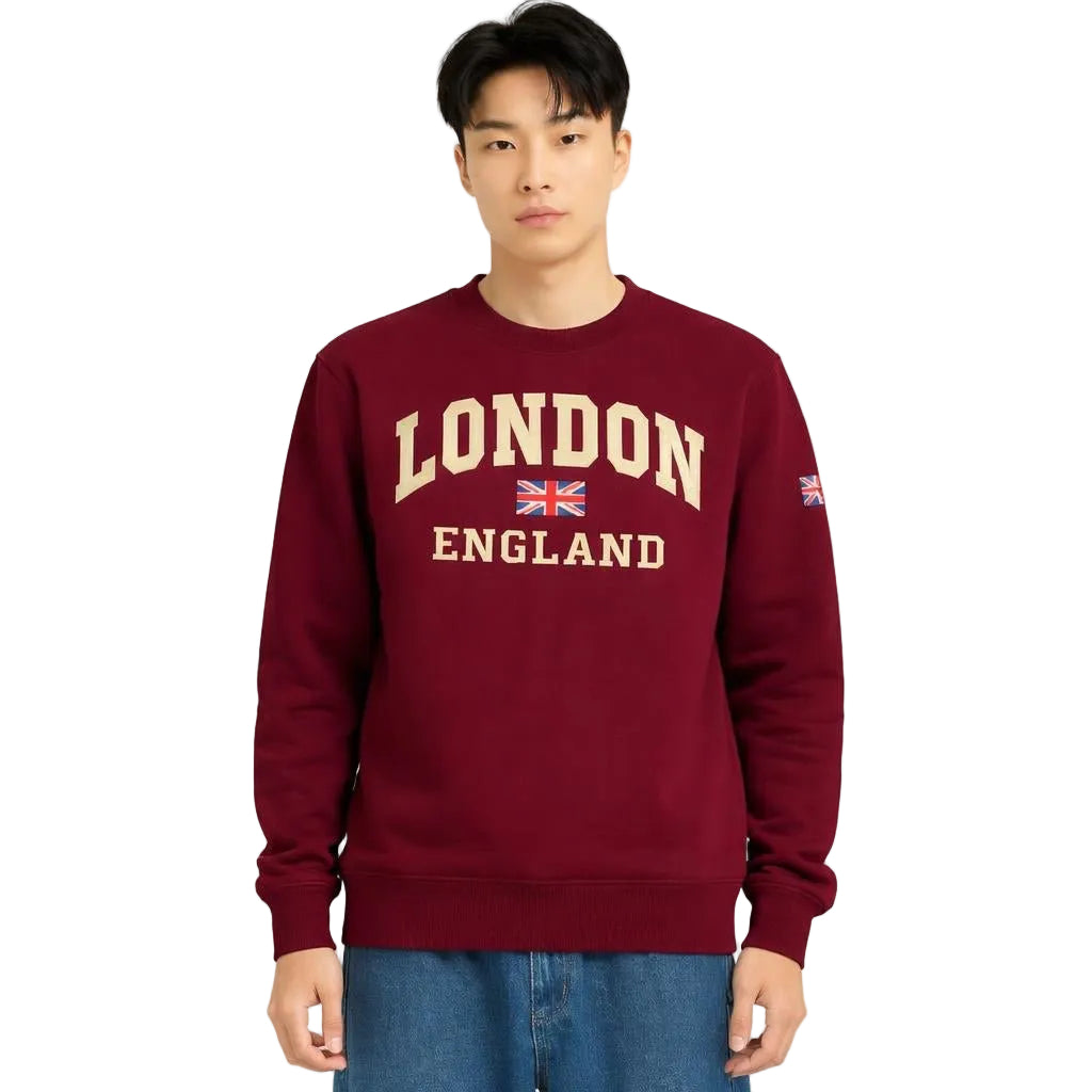 London England Sweatshirt Unisex Wine - London England Sweatshirt Unisex Wine